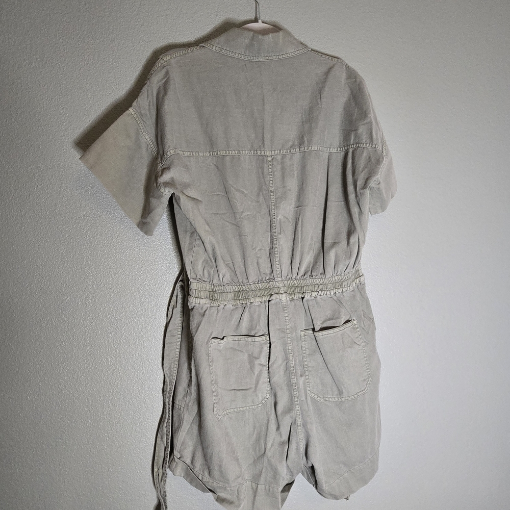 Sage Green Button-Up Jumpsuit - Picture 3 of 4